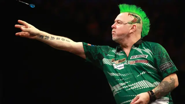 Peter Wright throws a dart