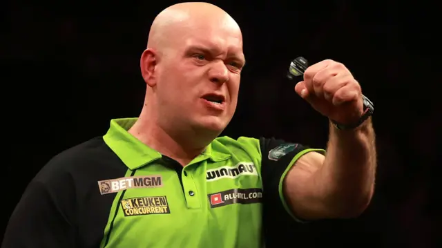 Michael van Gerwen celebrates