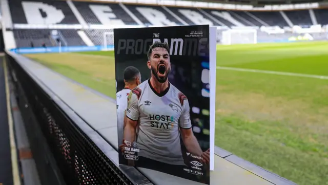 Derby v Blackpool programme inside Pride Park