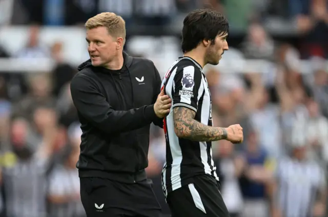 Eddie Howe and Sandro Tonali