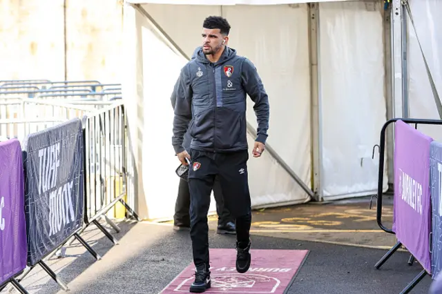 Dominic Solanke of Bournemouth before the Premier League match