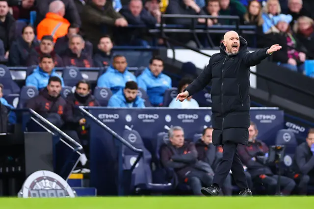 Erik ten Hag the head coach gesture son the touchline