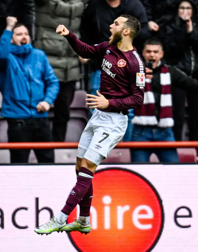 Jorge Grant celebrates his cool penalty finish