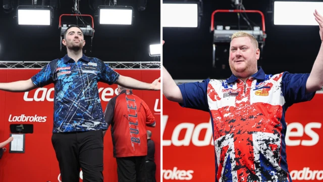 Split picture of Luke Humphries and Ricky Evans