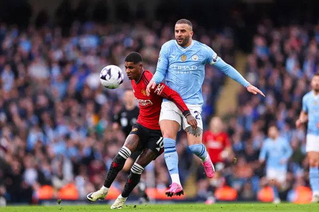 Marcus Rashford of Manchester United and Kyle Walker
