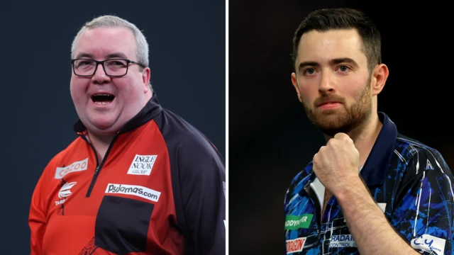 Split picture of Stephen Bunting and Luke Humphries