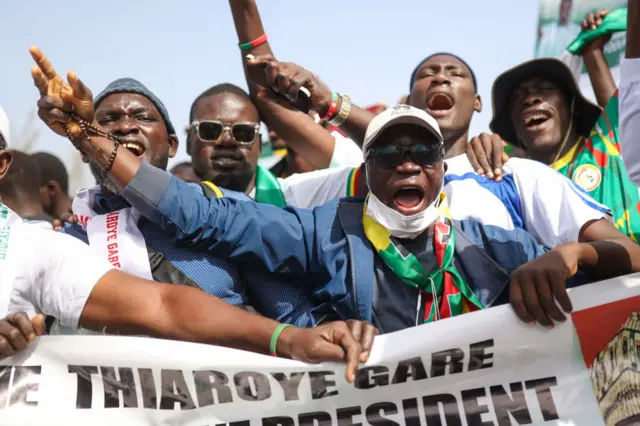 Protesters at the rally in Dakar on Saturday.