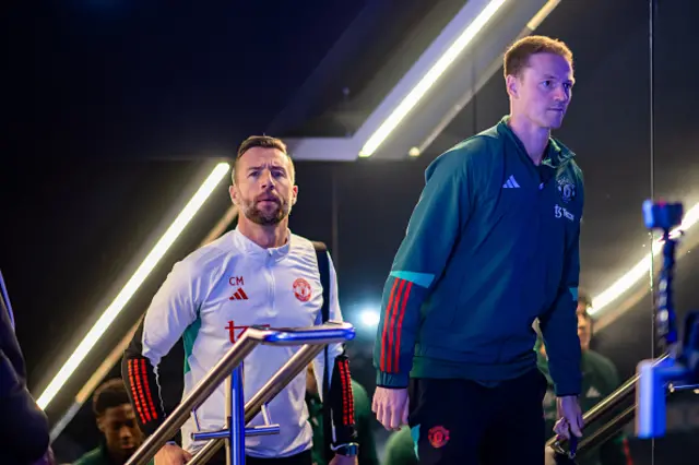 Jonny Evans of Manchester United arrives