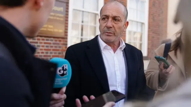 Mariano Janin father of Mia Janin speaks outside Barnet Coroner's Court after the inquest of his daughter