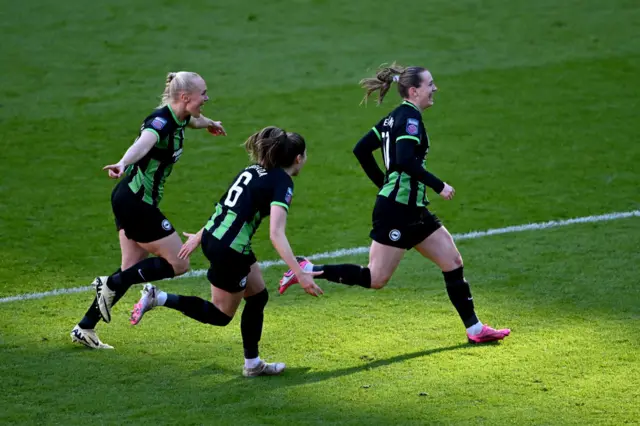 Elisabeth Terland celebrates after scoring against Bristol City