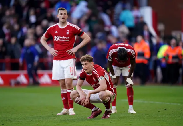 Frustrated Nottingham Forest players