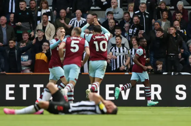 West Ham celebrate a goal