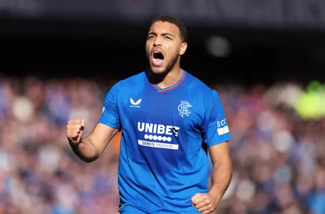 Rangers' Cyriel Dessers celebrates