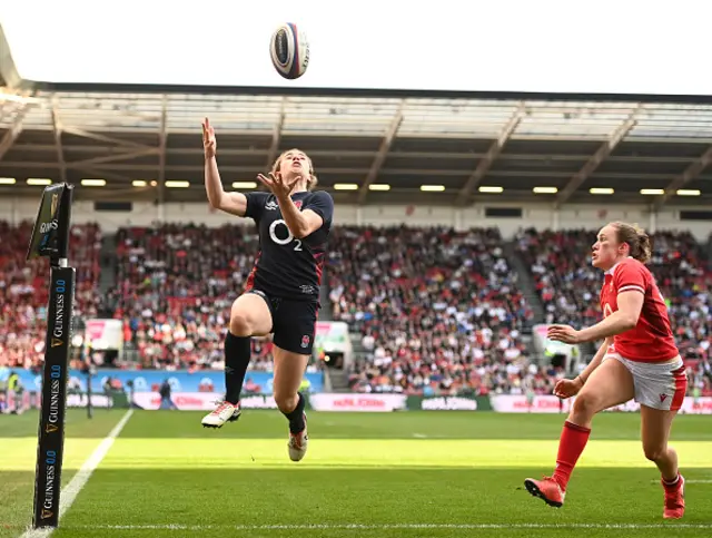 Abbie Dow catches the ball midair