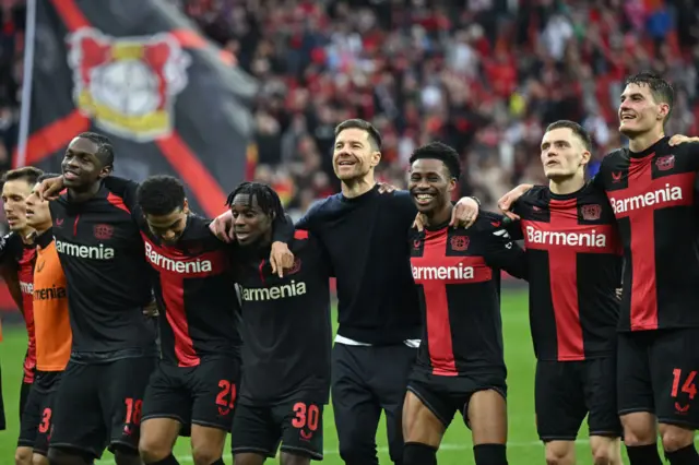 bayer Leverkusen celebrate