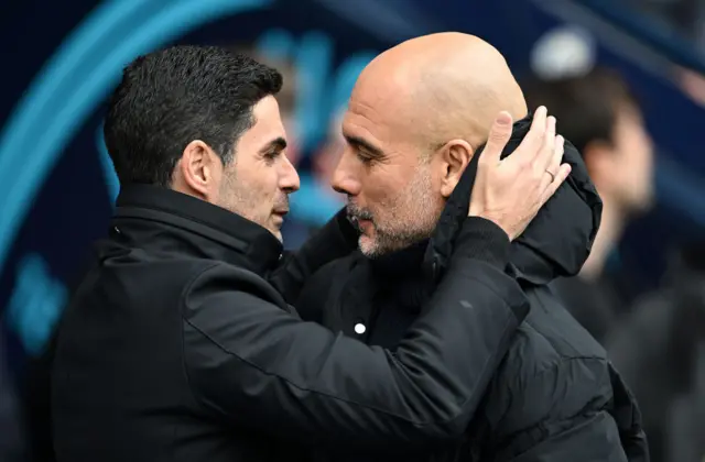 Mikel Arteta and Pep Guardiola