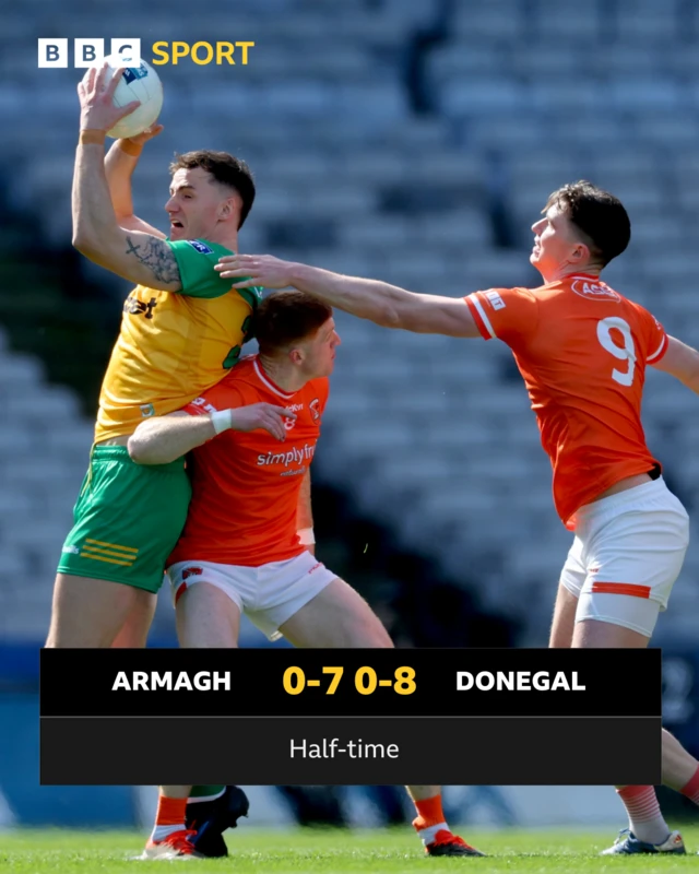 HT: Armagh 0-7 Donegal 0-8