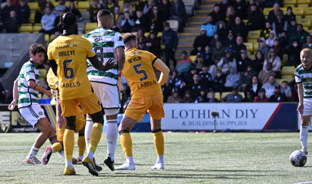 Matt O'Riley scores for Celtic against Livingston