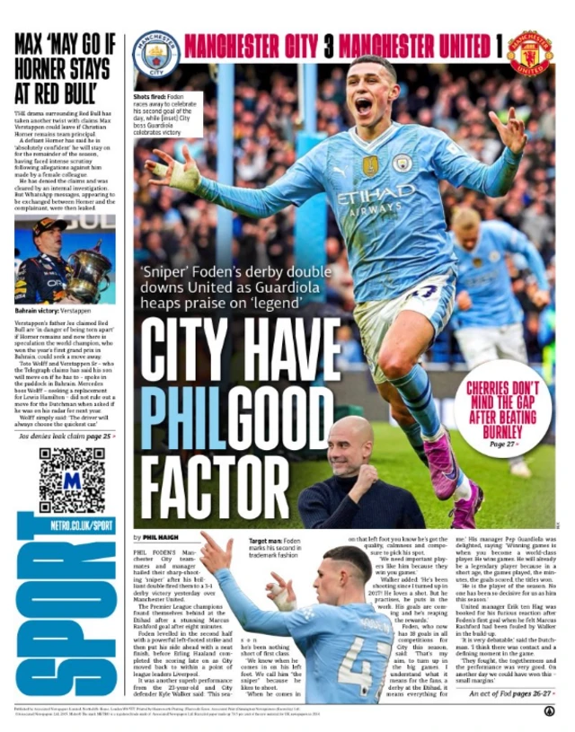 Metro back page