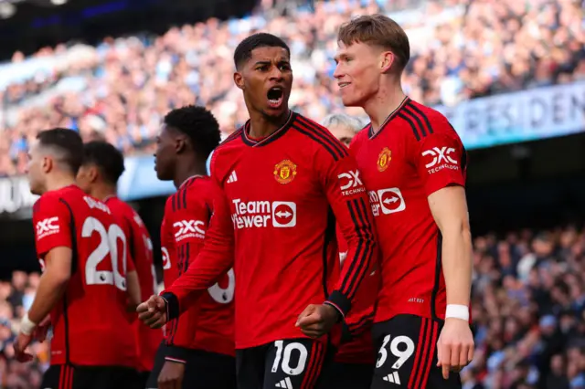 Marcus Rashford celebrates