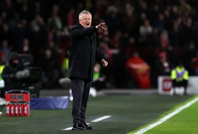 Chris Wilder, Manager of Sheffield United, reacts