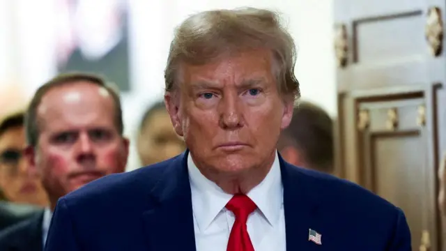 Former U.S. President Donald Trump attends the closing arguments in the Trump Organization civil fraud trial at New York State Supreme Court in the Manhattan borough of New York City, U.S., January 11, 2024.