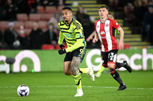 Gabriel Jesus of Arsenal runs with the ball