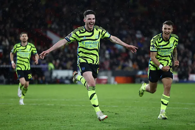 Declan Rice celebrates