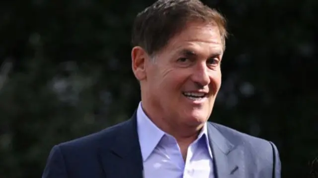 Businessman Mark Cuban is seen outside of the West Wing at the White House in Washington, DC