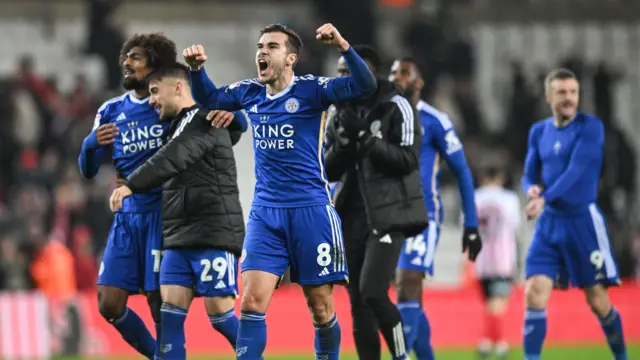 Leicester celebrate winning