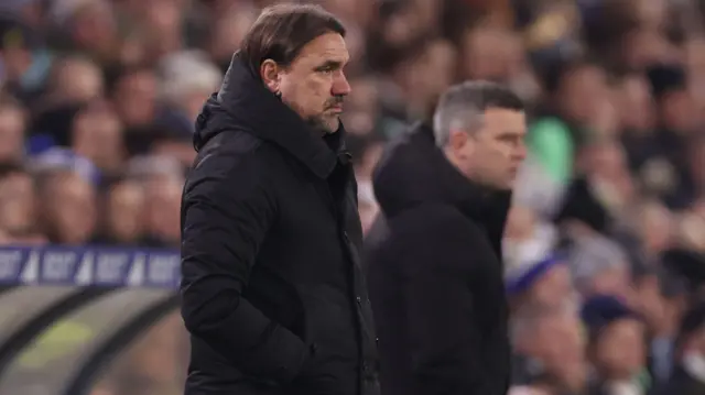 Daniel Farke on the touchline