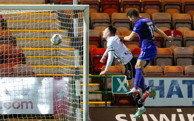 Nikolay Todorov heads in the opener at East End Park