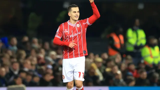 Anis Mehmeti celebrates scoring