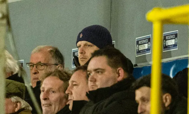 Hearts manager Steven Naismith in attendance at Cappielow