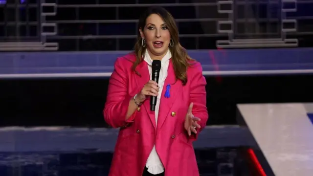 Republican National Committee (RNC) Chair Ronna McDaniel speaks to the audience at the third Republican candidates' U.S. presidential debate