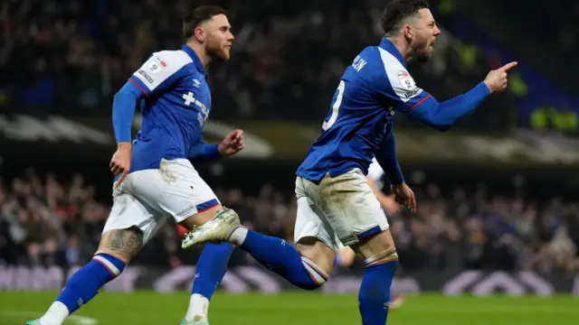 Conor Chaplin celebrates scoring