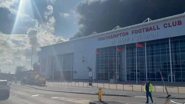 Police outside St Mary's stadium