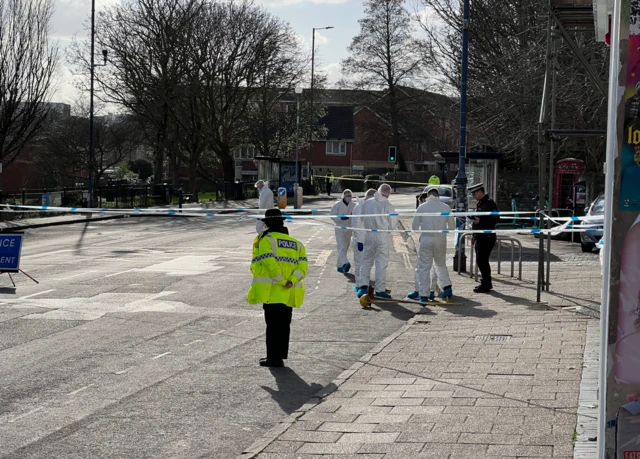 Police cordon in Ashley Road