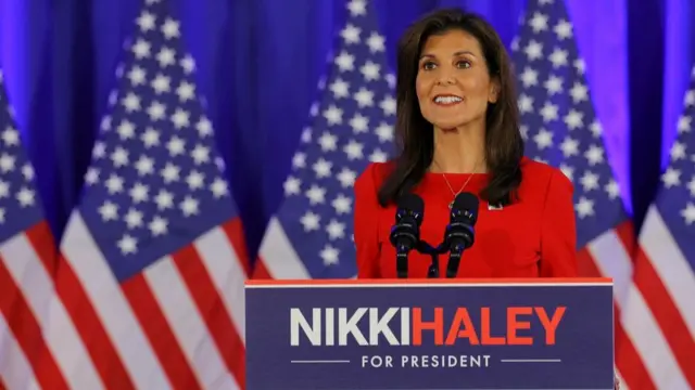 Republican presidential candidate and former U.S. Ambassador to the United Nations Nikki Haley speaks as she announces she is suspending her campaign, in Charleston, South Carolina, U.S., March 6, 2024.