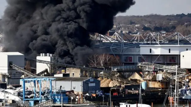 Fire next to St Mary's