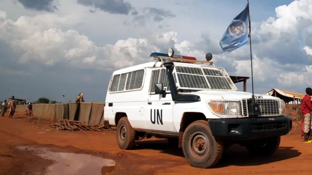 South Sudanese people, who were internally relocated because of the civil war and various violent attacks, are seen at Civilian protection camp founded by the United Nations Mission in the Republic of South Sudan