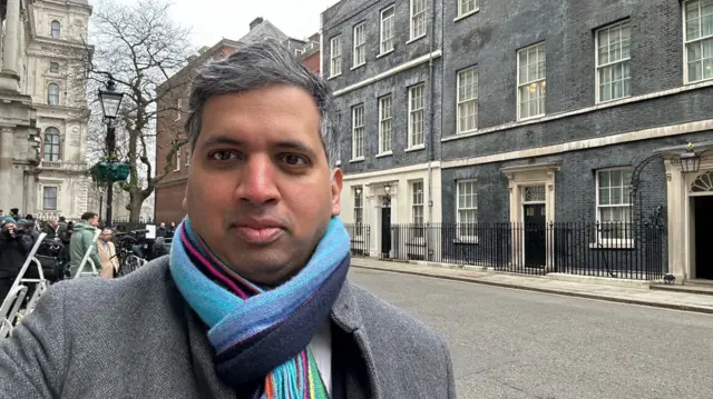 Faisal Islam outside 11 Downing Street