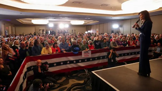 Republican presidential candidate and former U.S. Ambassador to the United Nations Nikki Haley hosts a campaign event in South Burlington, Vermont, U.S. March 3, 2024.