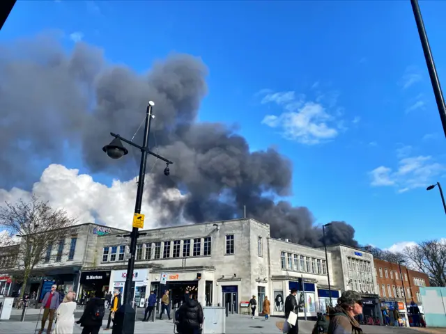 Smoke over Southampton High Street