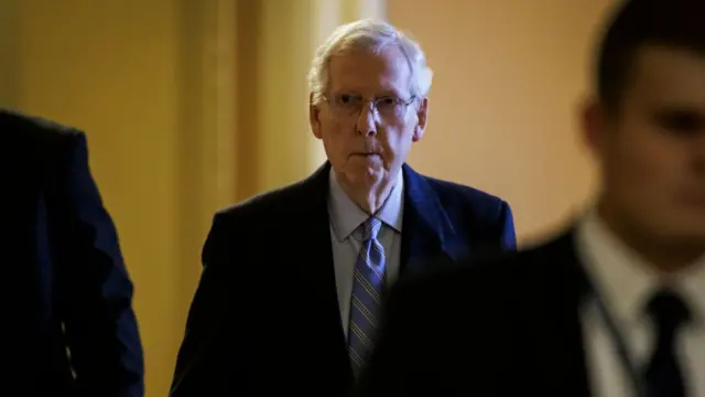 Mitch McConnell seen inside the Capitol