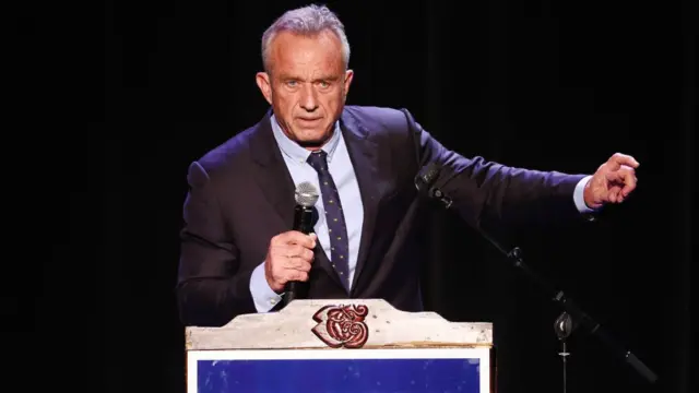 Robert F Kennedy Jr speaks at an event in September