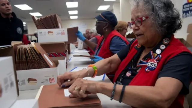 An election official at a vote count in Colorado