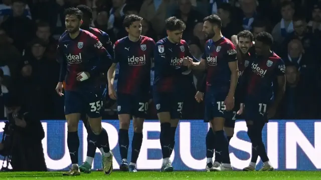 West Brom celebrate scoring