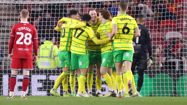 Norwich celebrate scoring