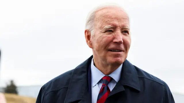 U.S. President Joe Biden looks on before boarding Air Force One at Hagerstown Regional Airport in Hagerstown, Maryland, U.S. March 5, 2024.